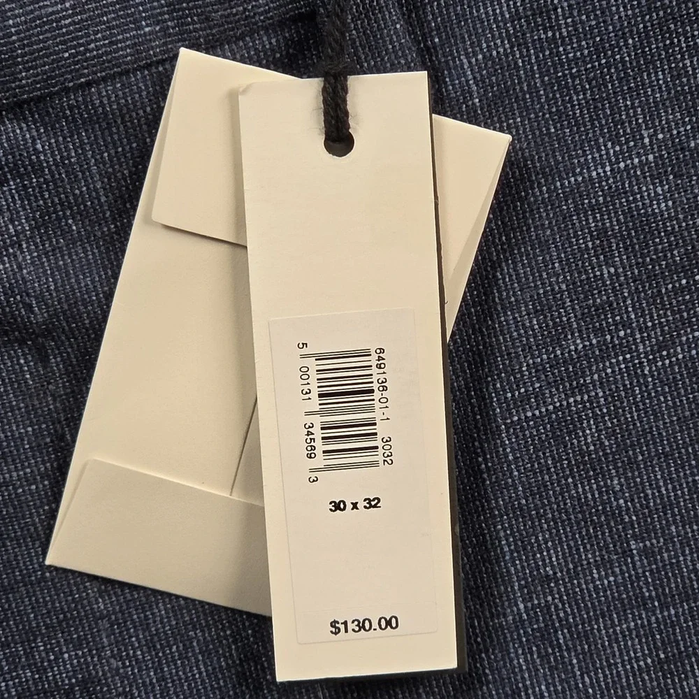 Banana Republic Tailored Slim Pants Mens 30x32 Heather Navy NWT Business Prep